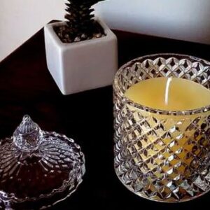 Velas en parafina con vaso prisma